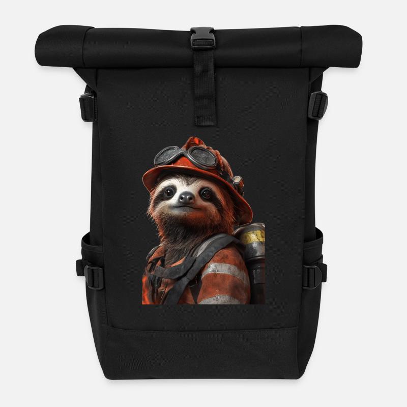 Faultier - Rolltop Rucksack - Schwarz