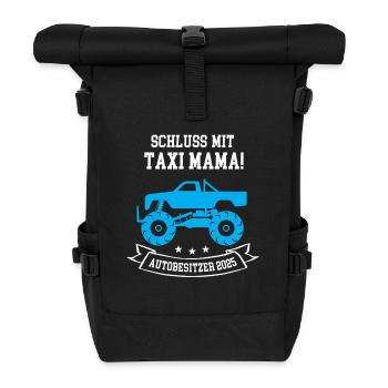 Autobesitzer 2025 Führerschein Bestanden Autofan - Rolltop Rucksack - Schwarz - Vorne