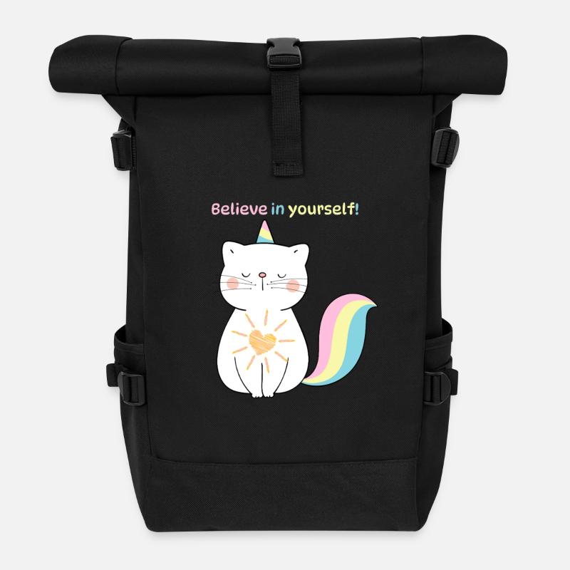 Believe in yourself - Rolltop Rucksack - Schwarz