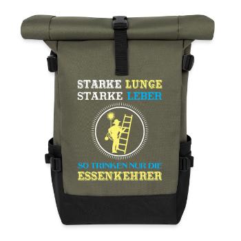 Schornsteinfeger Herren - Rolltop Rucksack - Olive/Schwarz - Vorne
