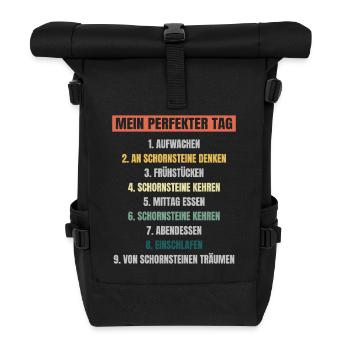 Schornsteinfeger Herren - Rolltop Rucksack - Schwarz - Vorne