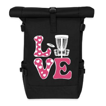 Discgolf Spruch Sport Lustiges Discgolf Geschenk - Rolltop Rucksack - Schwarz - Vorne