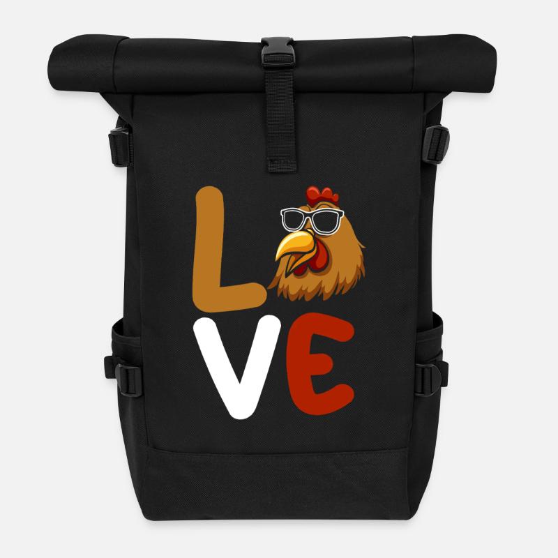 Poules Poule - Sac à dos roll top - noir