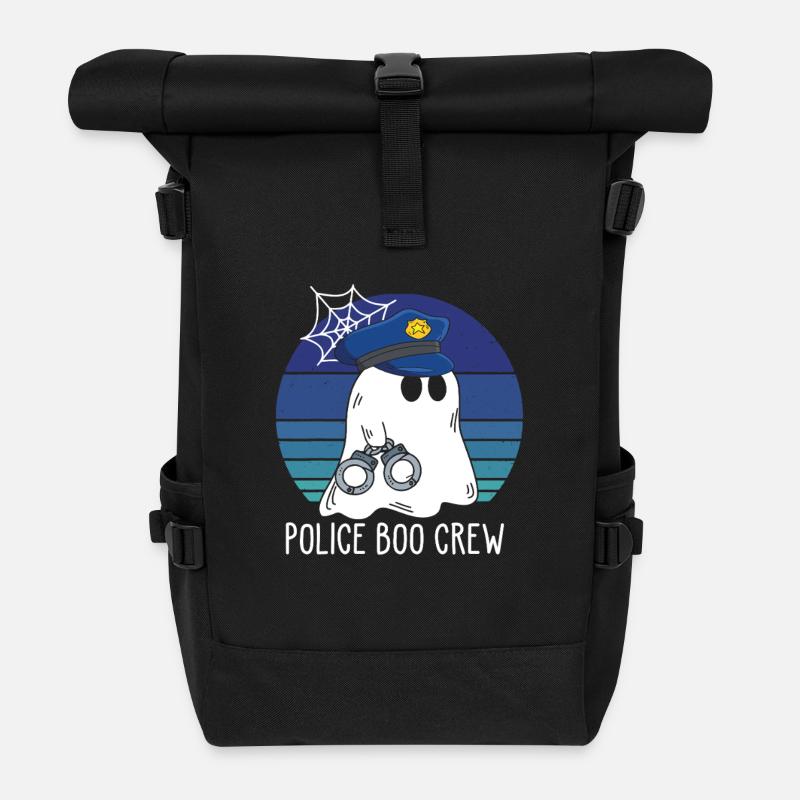 Polizei Boo Crew Geister Polizei - Rolltop Rucksack - Schwarz