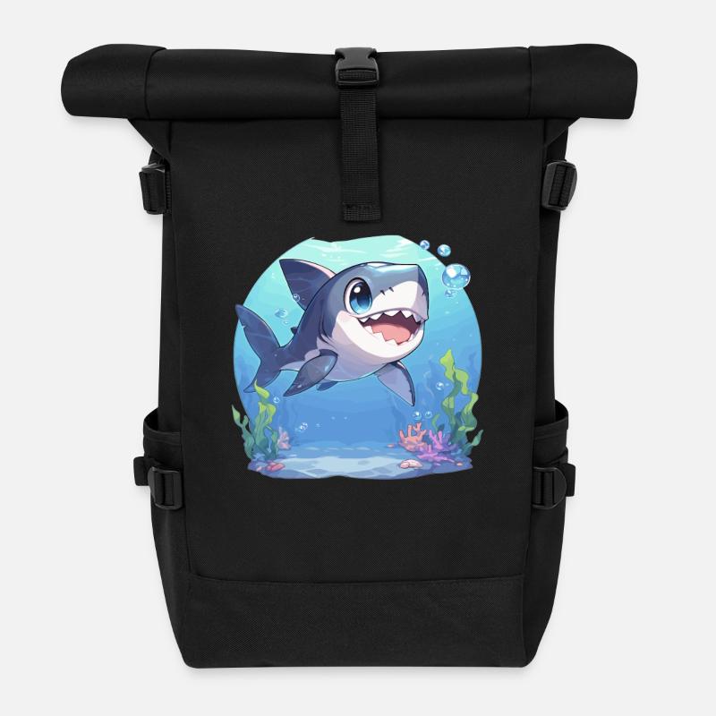 Haie Hai - Rolltop Rucksack - Schwarz