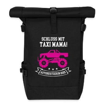 Autobesitzer 2025 Neues Auto Autofahrer Autokauf - Rolltop Rucksack - Schwarz - Vorne