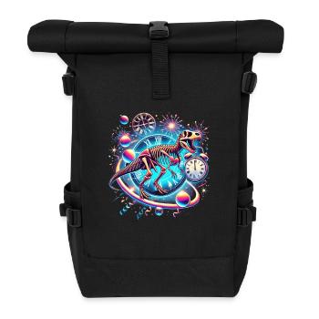Space Dino Happy New Year 2025 - Rolltop Rucksack - Schwarz - Vorne