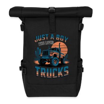 Juste un garçon qui aime les camions - Sac à dos roll top - noir - Devant