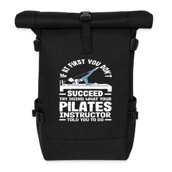 Pilates Erfolg Mit Instruktor Anleitung - Rolltop Rucksack - Schwarz - Vorne