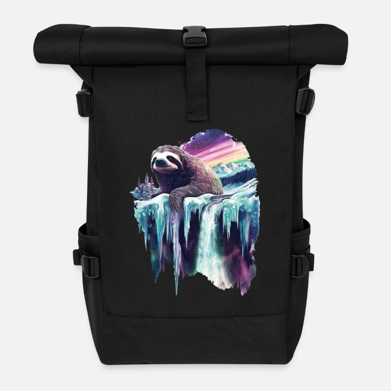 Faultier - Rolltop Rucksack - Schwarz