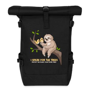 I speak for the trees: environmental activist - Roll Top Backpack - black - Front