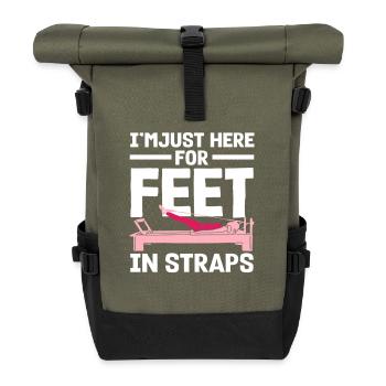 Pilates Je suis juste là pour les pieds dans les sangles - Sac à dos roll top - olive/noir - Devant