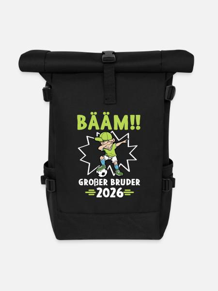 Bääm Großer Bruder 2026 Fußballspieler Fußballer - Rolltop Rucksack - Schwarz