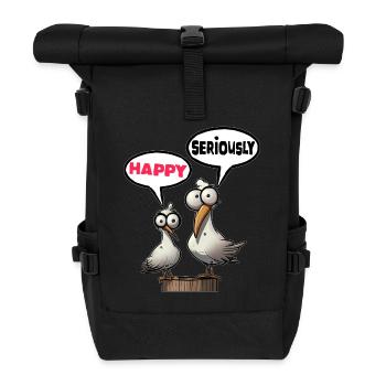 The Bäädden Seagulls - Seagull omg seriously - Roll Top Backpack - black - Front