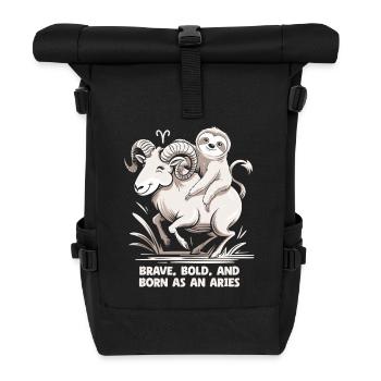 Bold, bold and born as an Aries - Aries Zodiac - Roll Top Backpack - black - Front