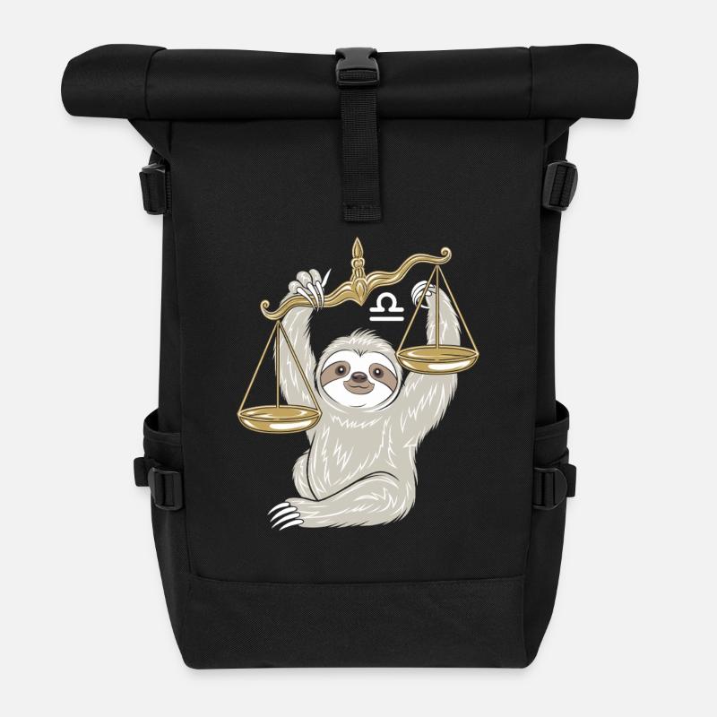 Libra Faultier Waage Sternzeichen - Rolltop Rucksack - Schwarz