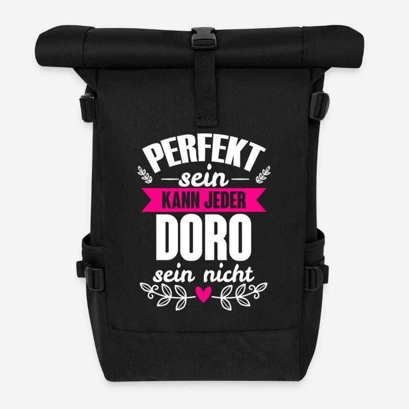 Doro - Perfekt Sein Kann Jeder Doro Sein Nicht - Rolltop Rucksack - Schwarz