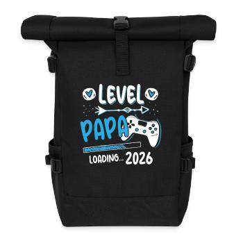 Level Complete Papa 2026 Loading Gamer Papa - Rolltop Rucksack - Schwarz - Vorne