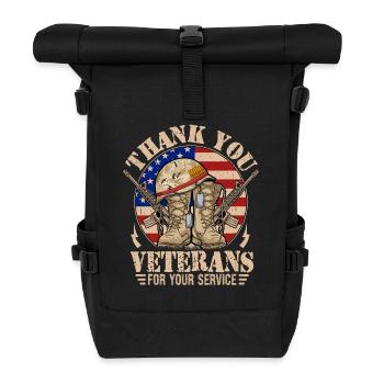Merci aux anciens combattants pour votre service - Sac à dos roll top - noir - Devant