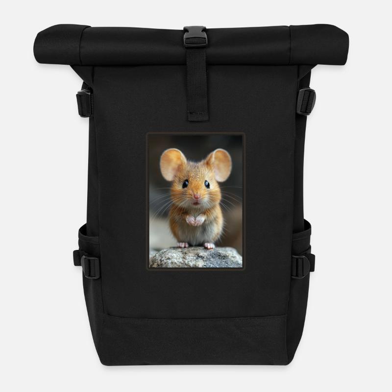 Mäuse Maus - Rolltop Rucksack - Schwarz