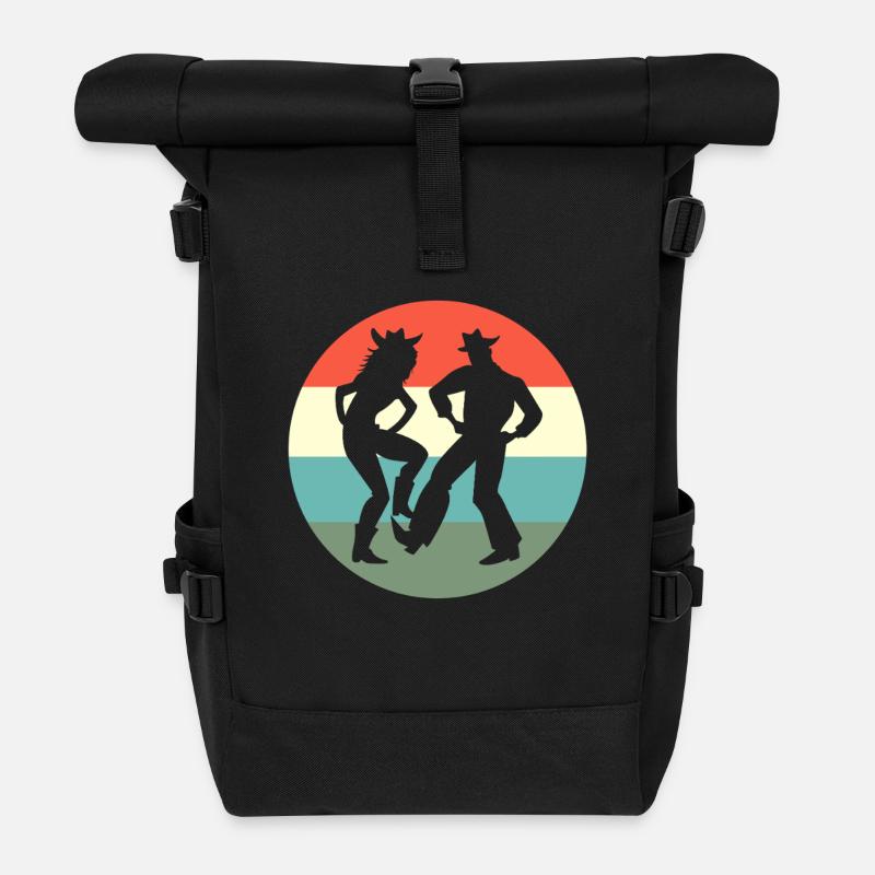 Square Dance - Rolltop Rucksack - Schwarz