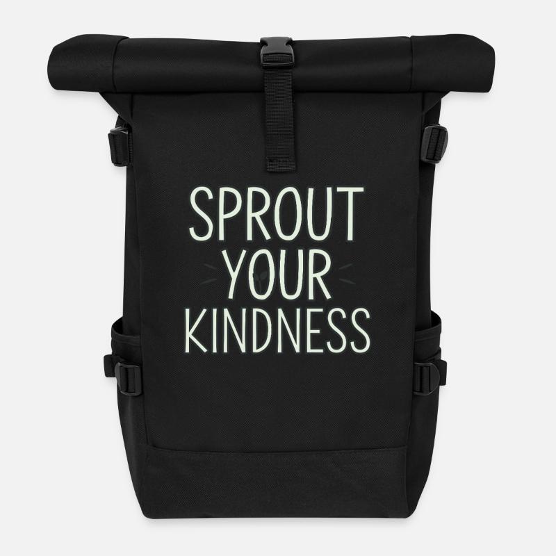Lass Deine Freundlichkeit Erblühen Vegan - Rolltop Rucksack - Schwarz