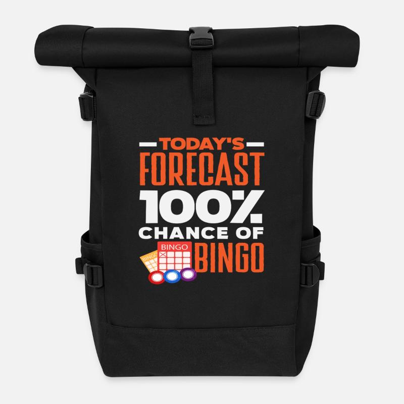 Bingo Prediction 100% Chance Bingo - Roll Top Backpack - black