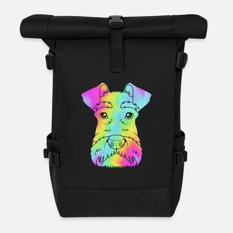 Zwergschnauzer - Rolltop Rucksack - Schwarz