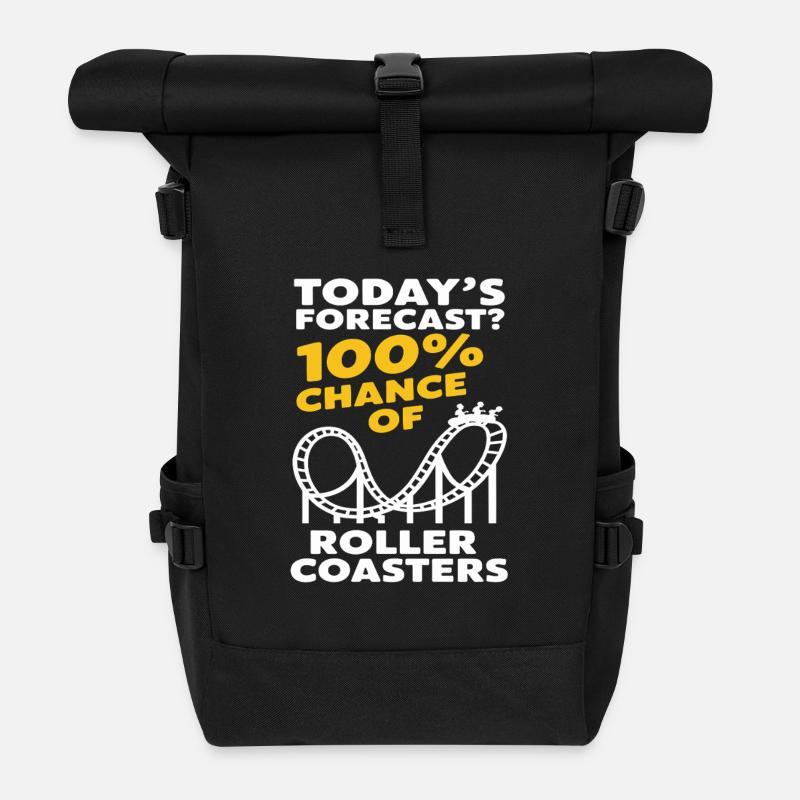 Heutige Prognose? 100% Chance Auf Achterbahnen - Rolltop Rucksack - Schwarz