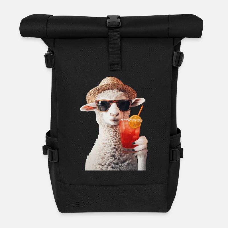Schaf - Rolltop Rucksack - Schwarz
