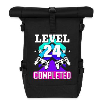 gaming geburtstag haha wie lustig - Rolltop Rucksack - Schwarz - Vorne