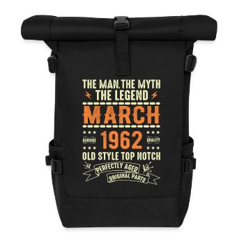 March 1962 Birthday Gift Vintage March 1962 - Roll Top Backpack - black - Front