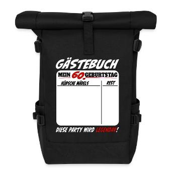 60th Birthday Guestbook 60 Years of Funny - Roll Top Backpack - black - Front