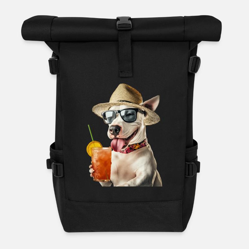 Bull Pitbull Terrier - Rolltop Rucksack - Schwarz