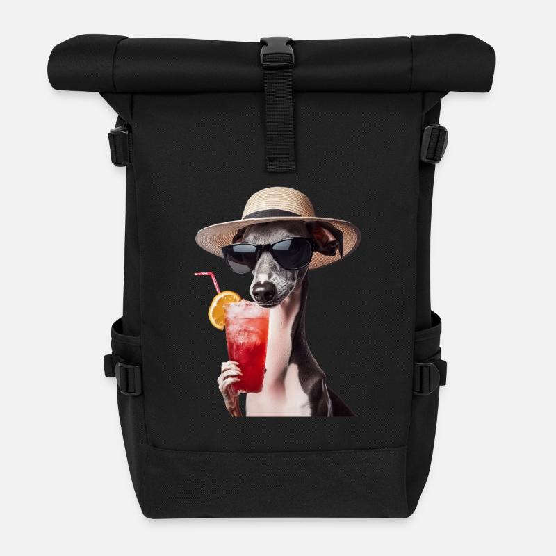 Windhund - Rolltop Rucksack - Schwarz