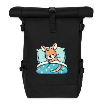Kangaroo Sleeping In Bed At Night Time - Rolltop Rucksack - Schwarz - Vorne