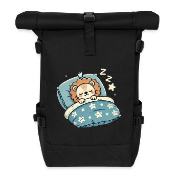 Lion Sleeping In Bed At Night Time - Rolltop Rucksack - Schwarz - Vorne