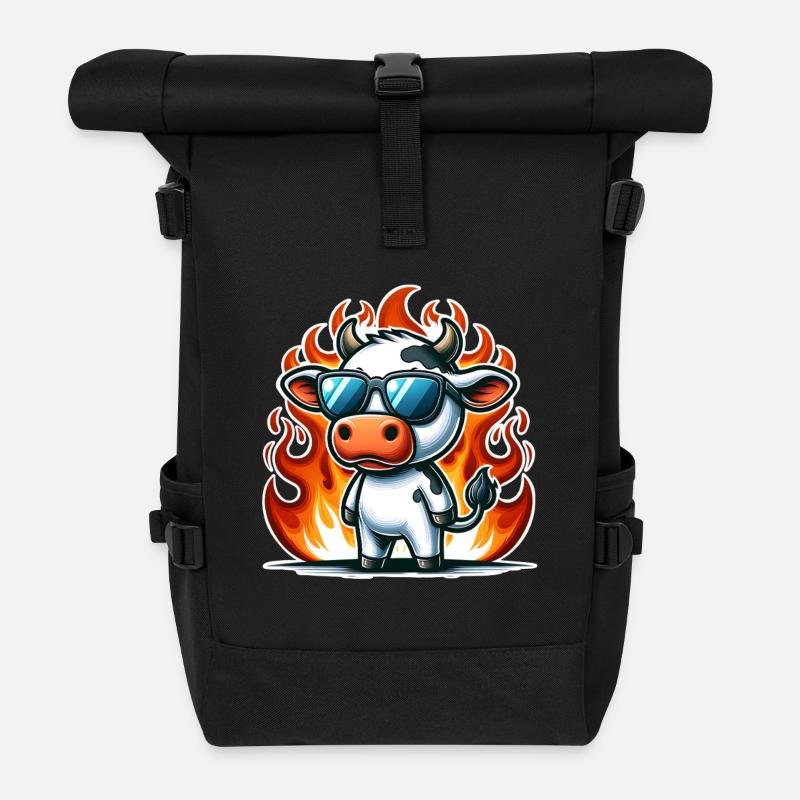 Kuh - Rolltop Rucksack - Schwarz