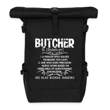 Butcher Definition - Roll Top Backpack - black - Front