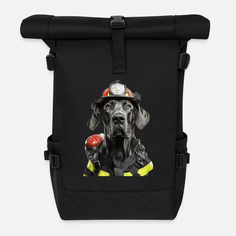Deutsche Dogge - Rolltop Rucksack - Schwarz