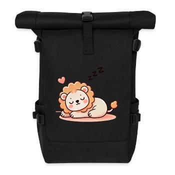 Cute Sleeping Baby Lion 2 - Rolltop Rucksack - Schwarz - Vorne