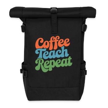 Coffee Instructor Repeat Daily Routine - Roll Top Backpack - black - Front