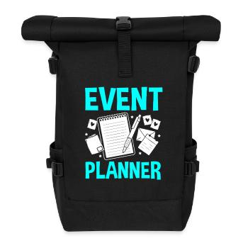 Event Planer - Rolltop Rucksack - Schwarz - Vorne