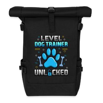 Level Hundetrainer freigeschaltet - Rolltop Rucksack - Schwarz - Vorne