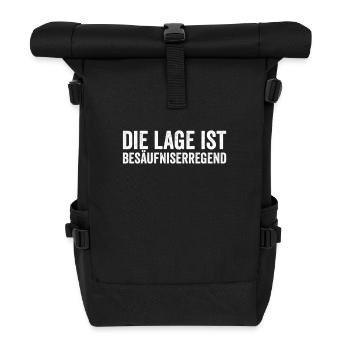 Die Lage ist besäufniserregend Party Spruch Saufen - Rolltop Rucksack - Schwarz - Vorne