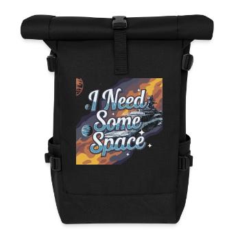 I need some space - ich brauche Raum - Rolltop Rucksack - Schwarz - Vorne