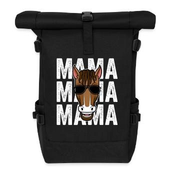 Reiten Mama Mutter Pferd - Rolltop Rucksack - Schwarz - Vorne