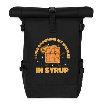 Gaufres et gaufres au design du chef qui se noie - Sac à dos roll top - noir - Devant