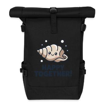 GEMEINSAM GLÜCKLICH - Rolltop Rucksack - Schwarz - Vorne