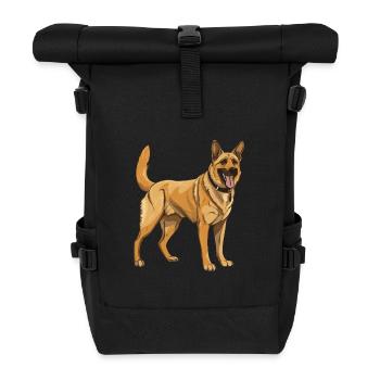 German Shepherd Dog - Roll Top Backpack - black - Front